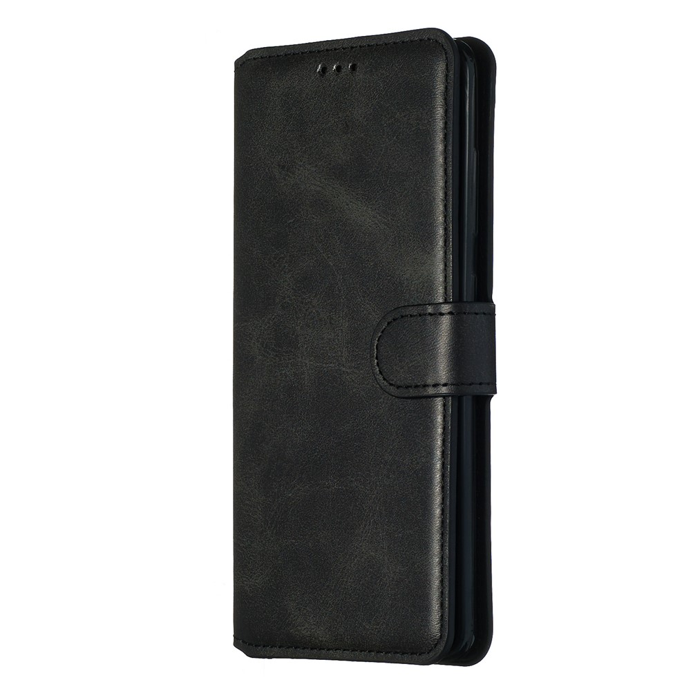 Classic Wallet in Cuoio Con Guscio di Protezione Del Telefono Per Samsung Galaxy A51 - Nero