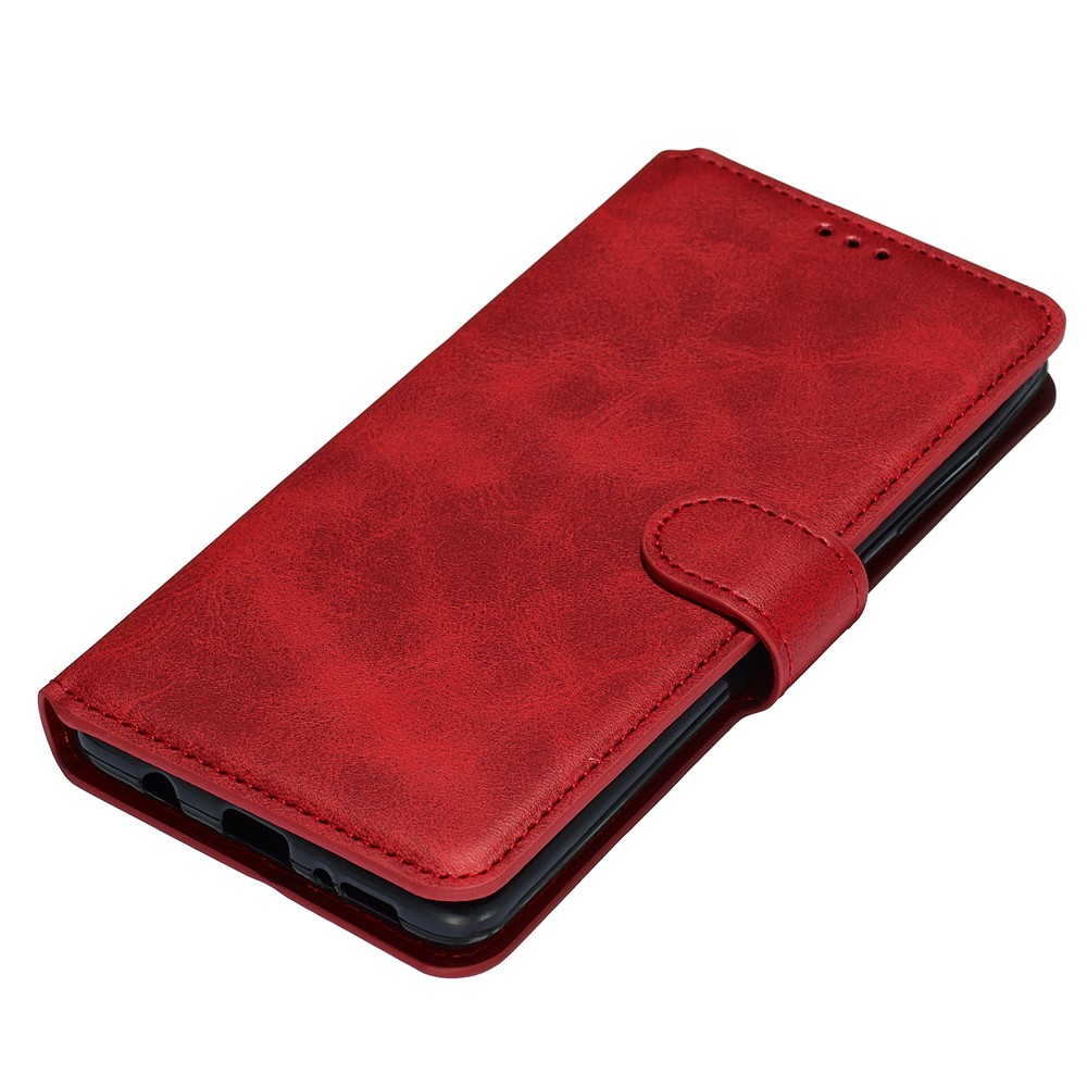 Classic Wallet Leather Stand Phone Protective Shell for Samsung Galaxy A51 - Red-3