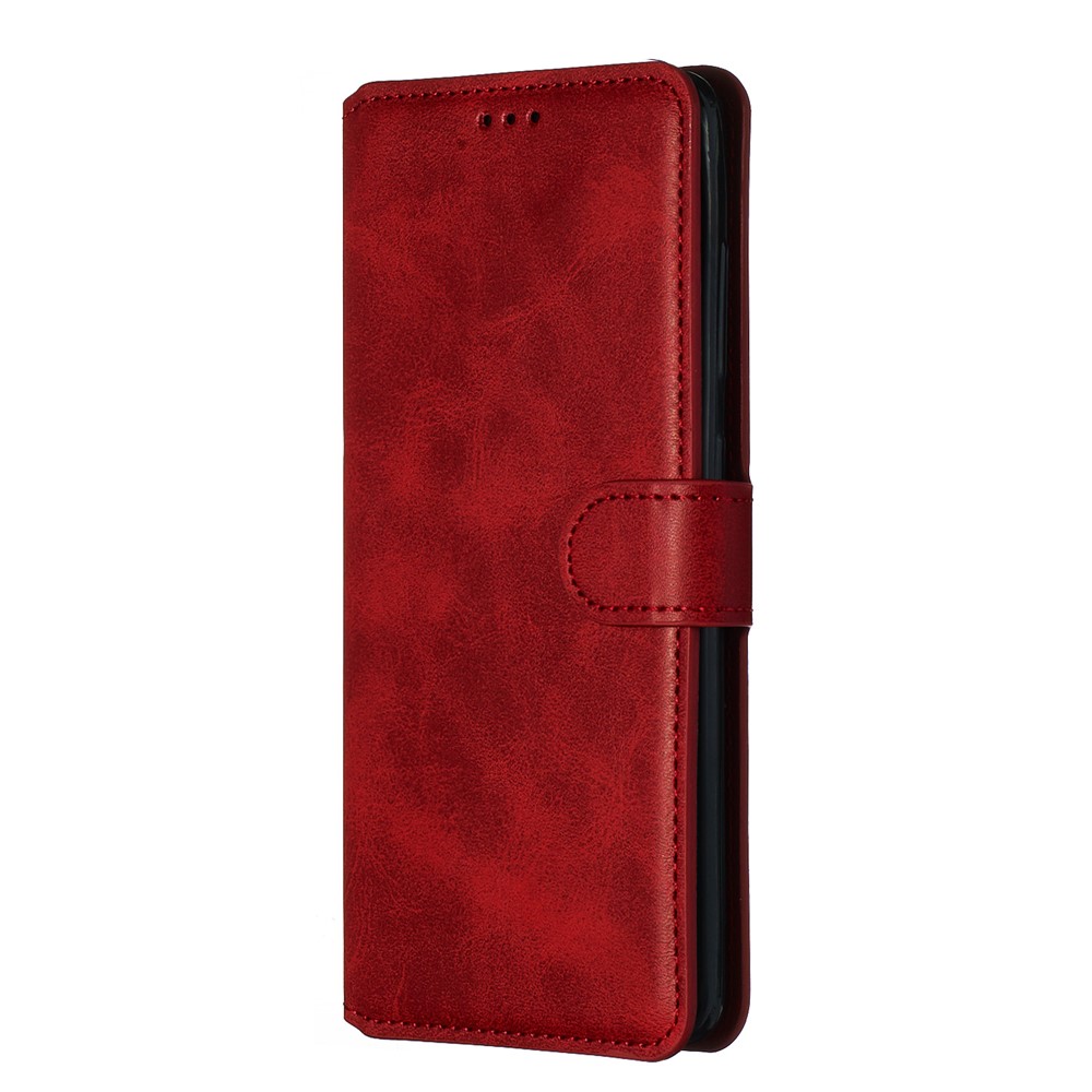 Classic Wallet Leather Stand Phone Protective Shell for Samsung Galaxy A51 - Red-5