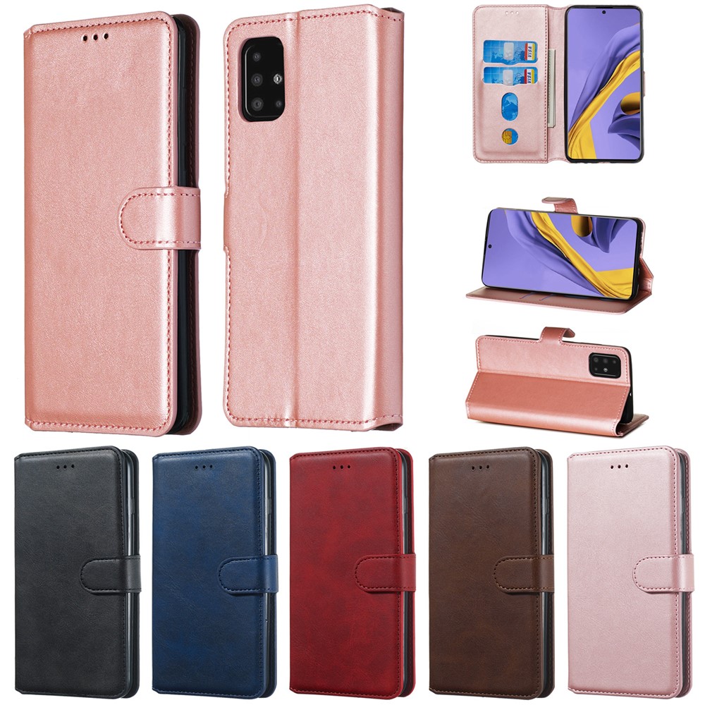 Classic Wallet Leather Stand Phone Protective Shell for Samsung Galaxy A51 - Rose Gold-15