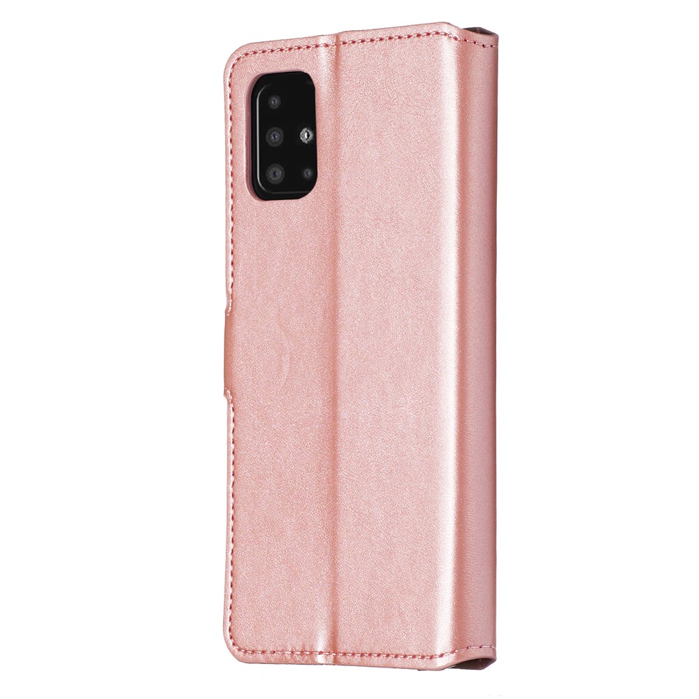 Classic Wallet Leather Stand Phone Protective Shell for Samsung Galaxy A51 - Rose Gold-6