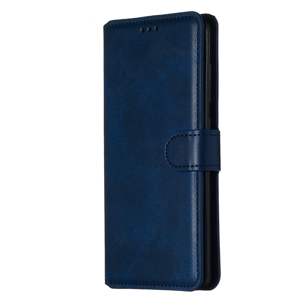 Classic Wallet in Cuoio Con Guscio di Protezione Del Telefono Per Samsung Galaxy A51 - Blu-5