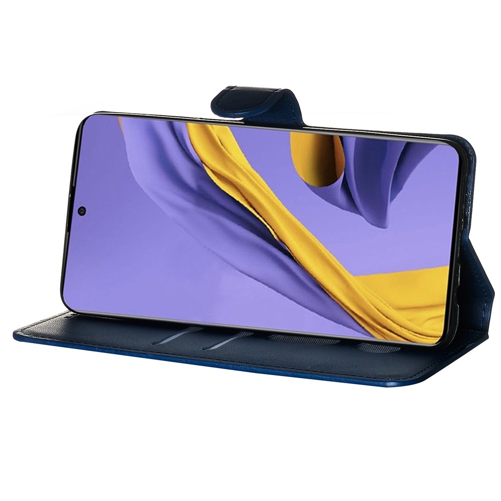 Classic Wallet in Cuoio Con Guscio di Protezione Del Telefono Per Samsung Galaxy A51 - Blu-9