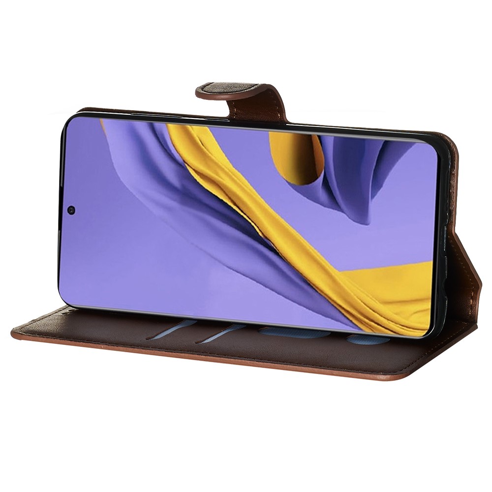 Classic Wallet Leather Stand Phone Protective Shell for Samsung Galaxy A51 - Brown-9