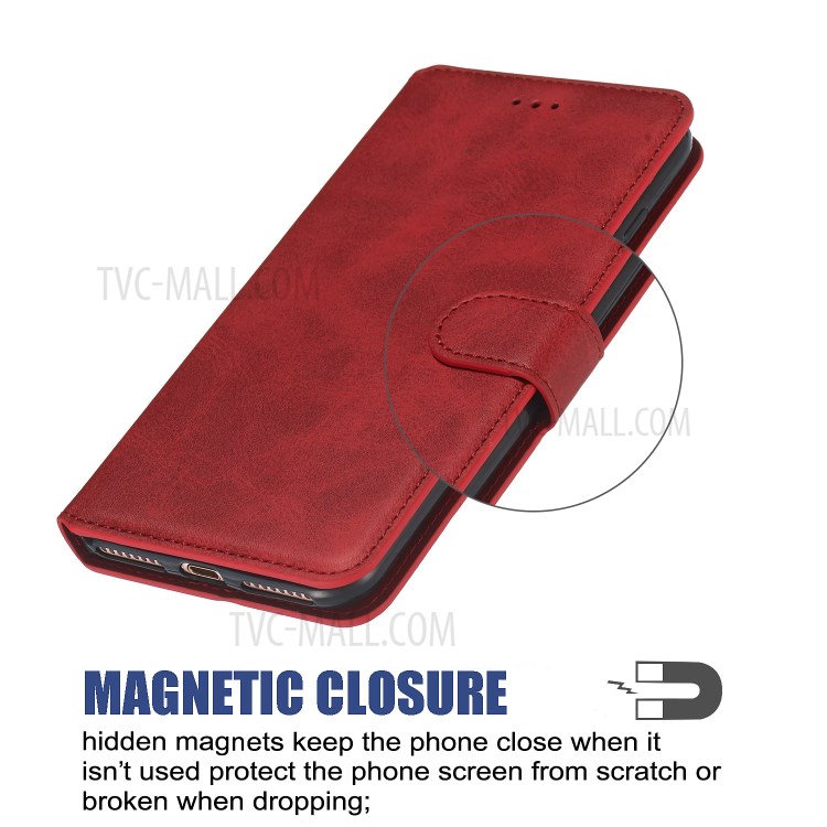 Couleur Unie Boîtier De Téléphone Porte-monnaie En Cuir Flip Classique Pour Samsung Galaxy S S20 Ultra / S11, Plus - Rouge-11