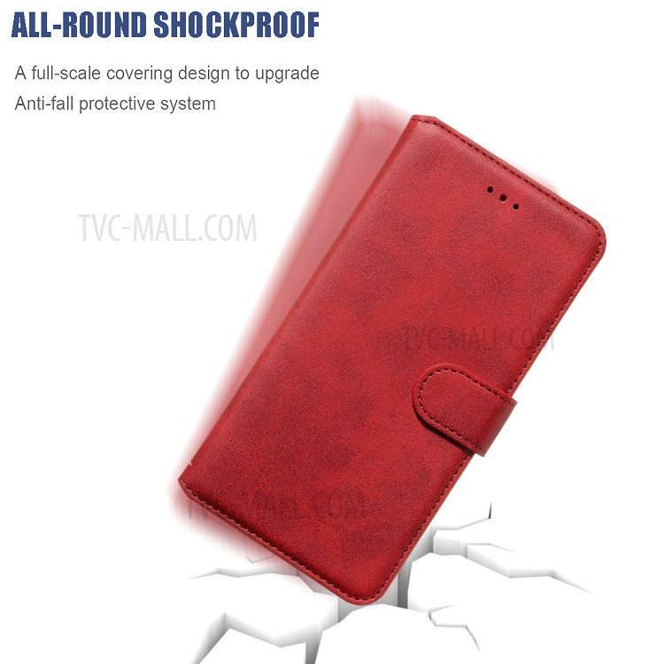 Couleur Unie Boîtier De Téléphone Porte-monnaie En Cuir Flip Classique Pour Samsung Galaxy S S20 Ultra / S11, Plus - Rouge-12