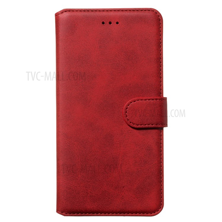 Couleur Unie Boîtier De Téléphone Porte-monnaie En Cuir Flip Classique Pour Samsung Galaxy S S20 Ultra / S11, Plus - Rouge-2