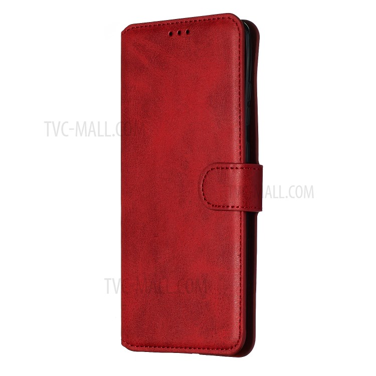 Couleur Unie Boîtier De Téléphone Porte-monnaie En Cuir Flip Classique Pour Samsung Galaxy S S20 Ultra / S11, Plus - Rouge-5