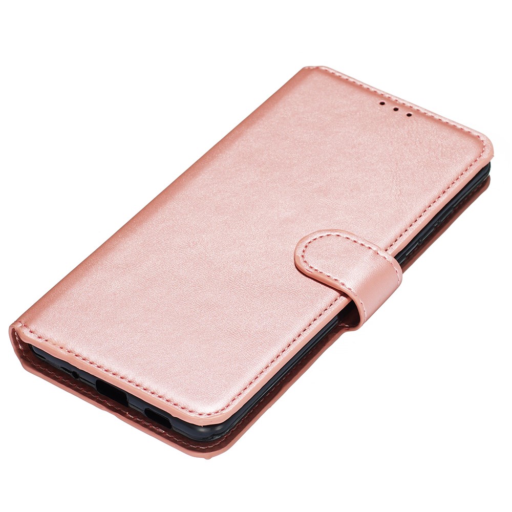 Solid Color Classic Flip Leather Wallet Phone Casing for Samsung Galaxy S20 Ultra - Rose Gold-3