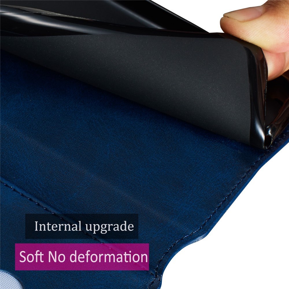 Solid Color Classic Flip Leather Wallet Phone Casing for Samsung Galaxy S20 Ultra - Blue-10