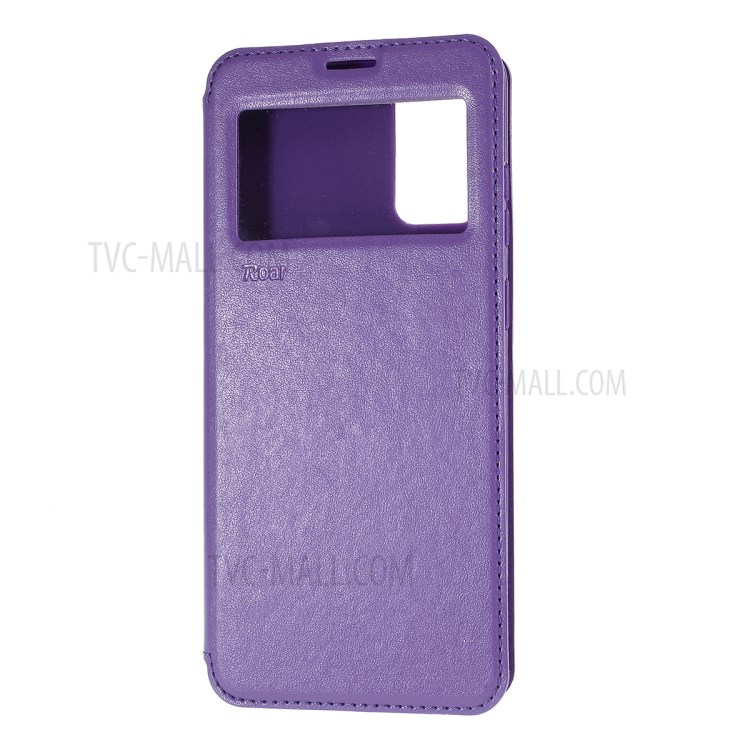 ROAR Noble View Window Leather Cell Phone Case with Stand for Samsung Galaxy S20 Plus - Purple-2