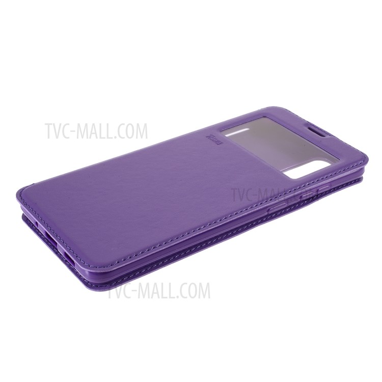 ROAR Noble View Window Leather Cell Phone Case with Stand for Samsung Galaxy S20 Plus - Purple-4