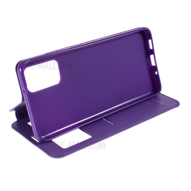 ROAR Noble View Window Leather Cell Phone Case with Stand for Samsung Galaxy S20 Plus - Purple-6