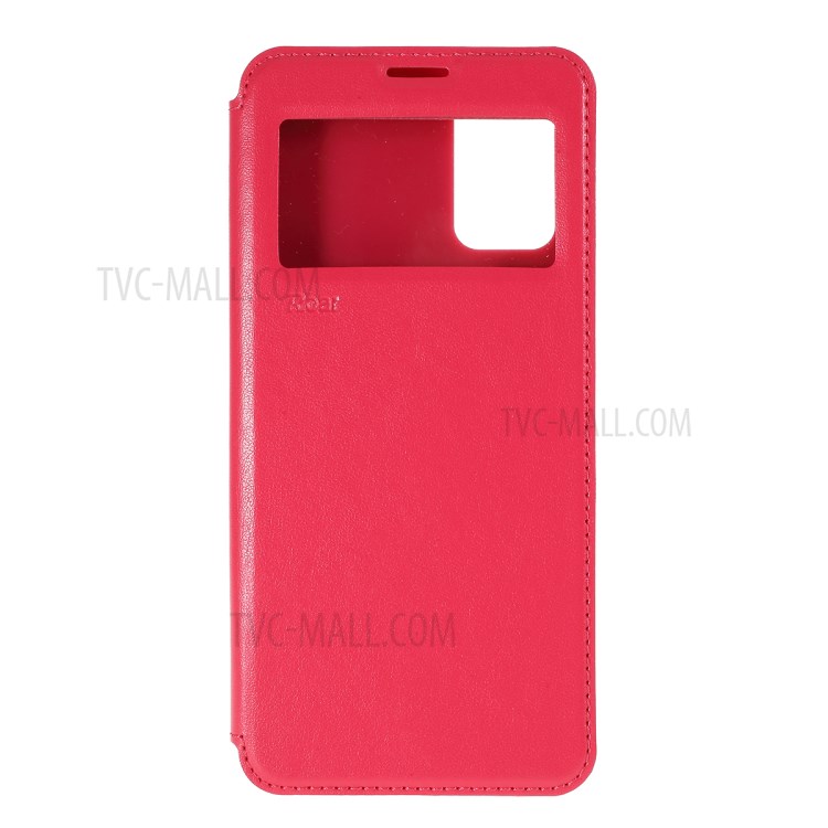 ROAR Noble View Window Leather Cell Phone Case with Stand for Samsung Galaxy S20 Plus - Red-1