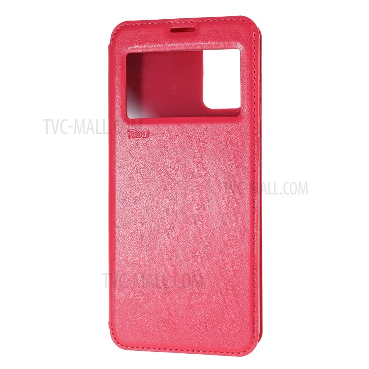 ROAR Noble View Window Leather Cell Phone Case with Stand for Samsung Galaxy S20 Plus - Red-2
