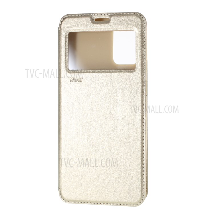 ROAR Noble View Window Leather Cell Phone Case with Stand for Samsung Galaxy S20 Plus - Gold-2
