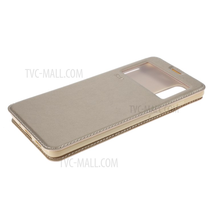 ROAR Noble View Window Leather Cell Phone Case with Stand for Samsung Galaxy S20 Plus - Gold-4