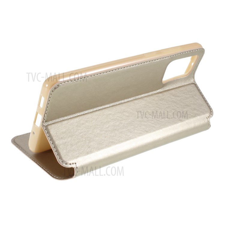 ROAR Noble View Window Leather Cell Phone Case with Stand for Samsung Galaxy S20 Plus - Gold-5