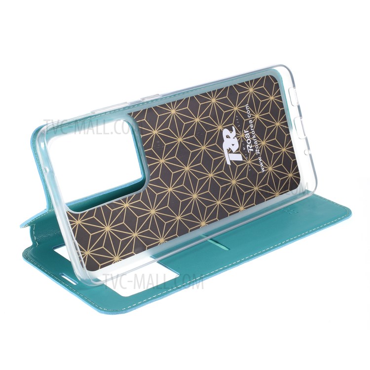 ROAR Noble View Window Stand Leather Cell Phone Cover for Samsung Galaxy S20 Ultra - Blue-6