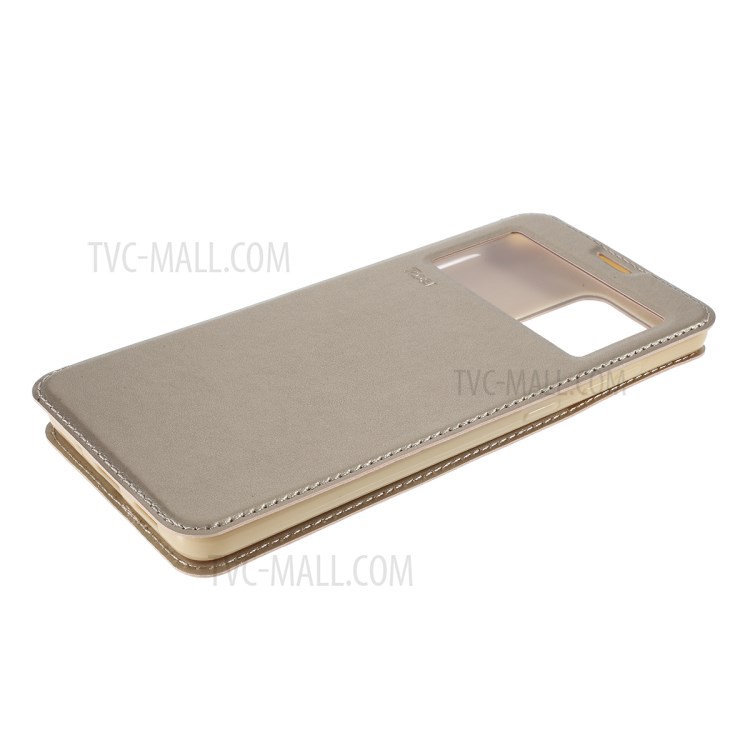 ROAR Noble View Window Stand Leather Cell Phone Cover for Samsung Galaxy S20 Ultra - Gold-4