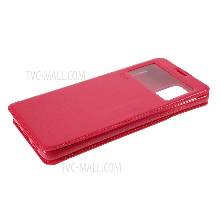 ROAR Noble View Window Stand Leather Cell Phone Cover for Samsung Galaxy S20 Ultra - Red-4