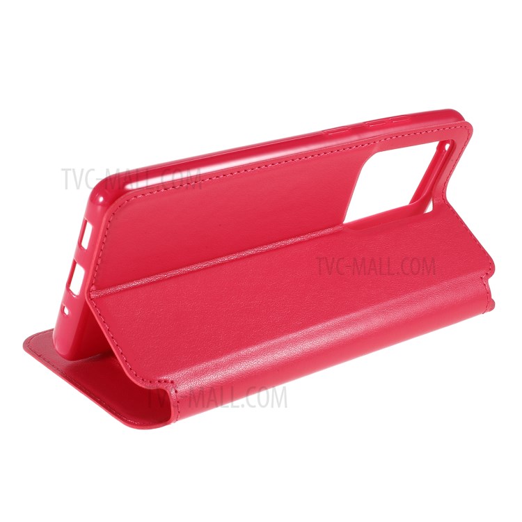 ROAR Noble View Window Stand Leather Cell Phone Cover for Samsung Galaxy S20 Ultra - Red-5