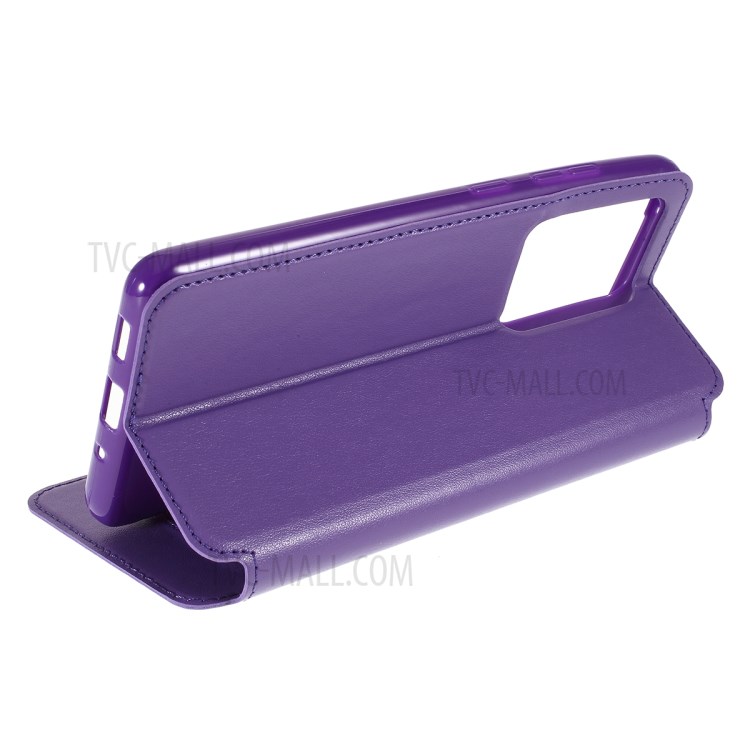 ROAR Noble View Window Stand Leather Cell Phone Cover for Samsung Galaxy S20 Ultra - Purple-5