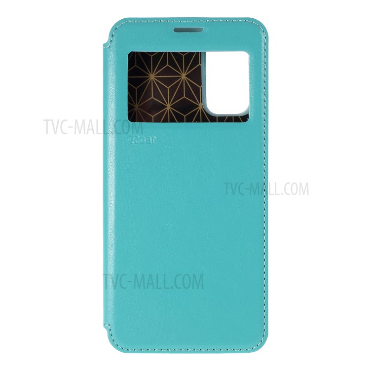 ROAR Noble View Window Stand Leather Cell Phone Shell for Samsung Galaxy S20 - Blue-1