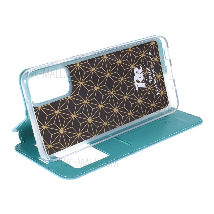 ROAR Noble View Window Stand Leather Cell Phone Shell for Samsung Galaxy S20 - Blue-5
