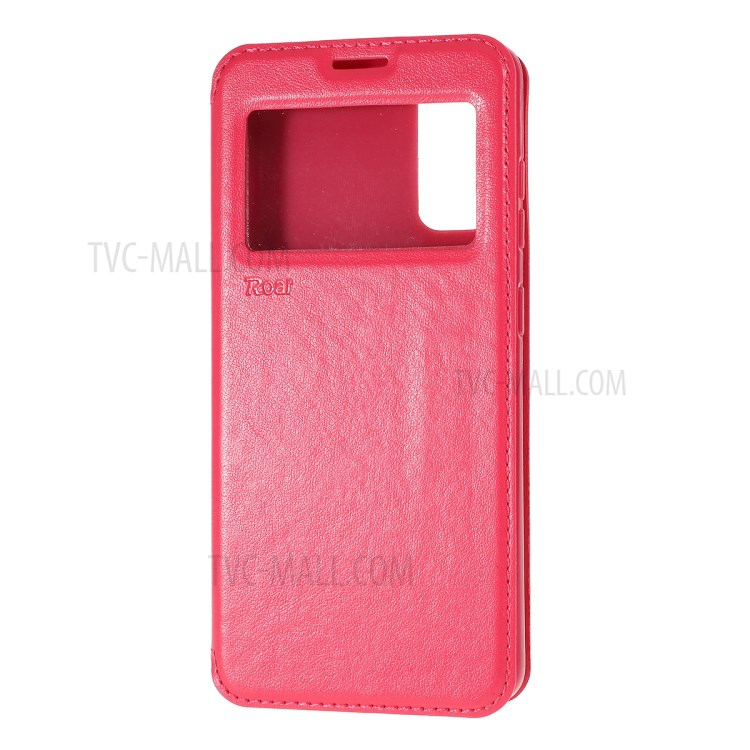 ROAR Noble View Window Stand Leather Cell Phone Shell for Samsung Galaxy S20 - Red-2