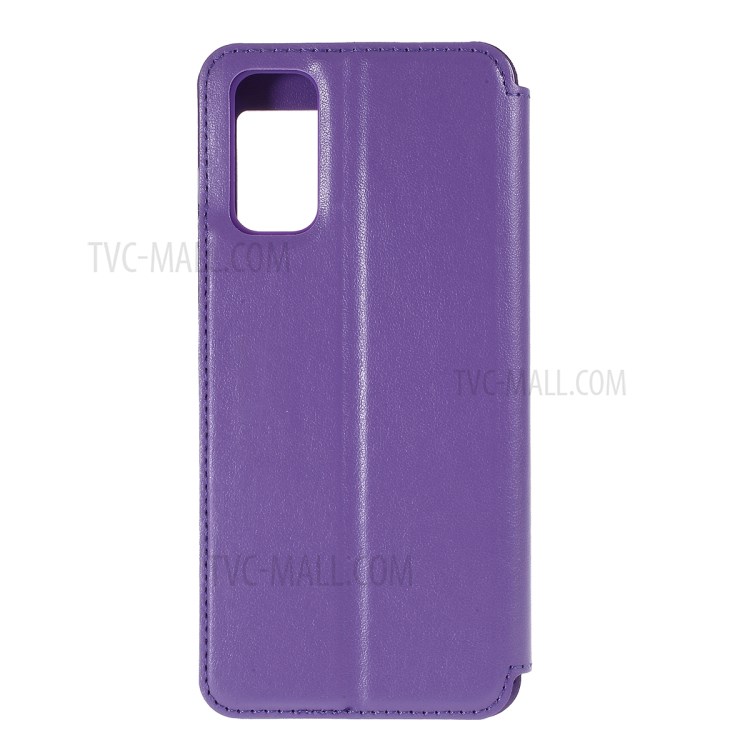 ROAR Noble View Window Stand Leather Cell Phone Shell for Samsung Galaxy S20 - Purple-3