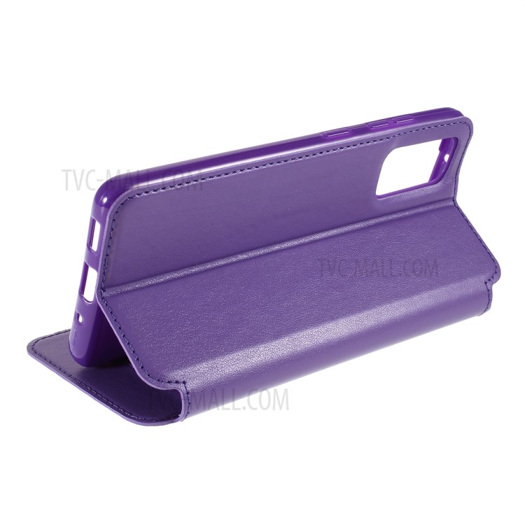 ROAR Noble View Window Stand Leather Cell Phone Shell for Samsung Galaxy S20 - Purple-6
