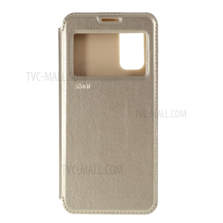 ROAR Noble View Window Stand Leather Cell Phone Shell for Samsung Galaxy S20 - Gold-1