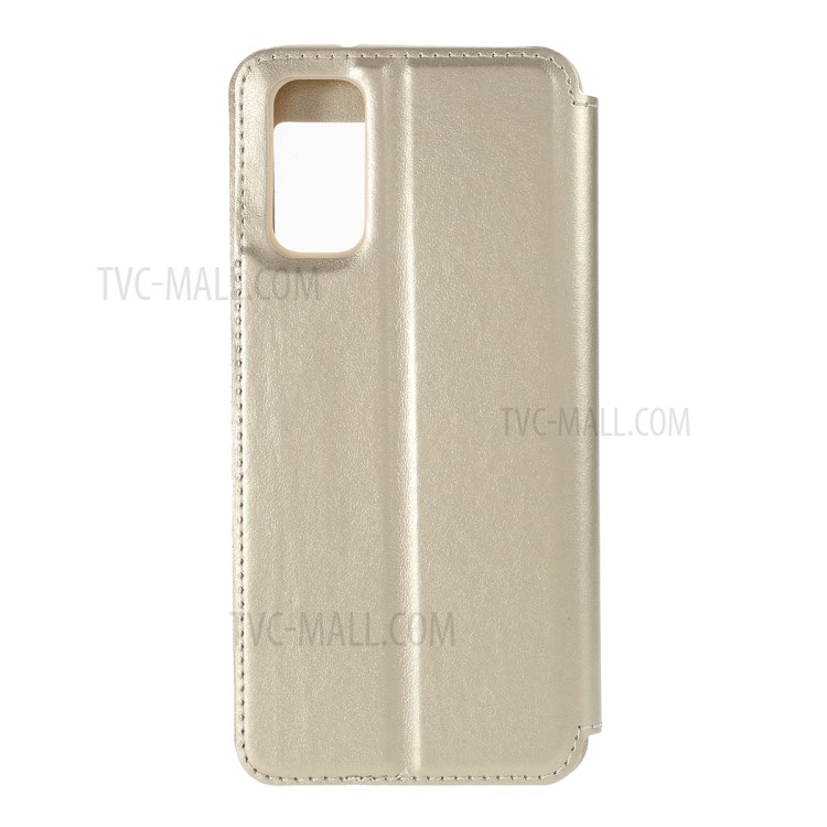 ROAR Noble View Window Stand Leather Cell Phone Shell for Samsung Galaxy S20 - Gold-3
