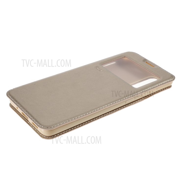 ROAR Noble View Window Stand Leather Cell Phone Shell for Samsung Galaxy S20 - Gold-4