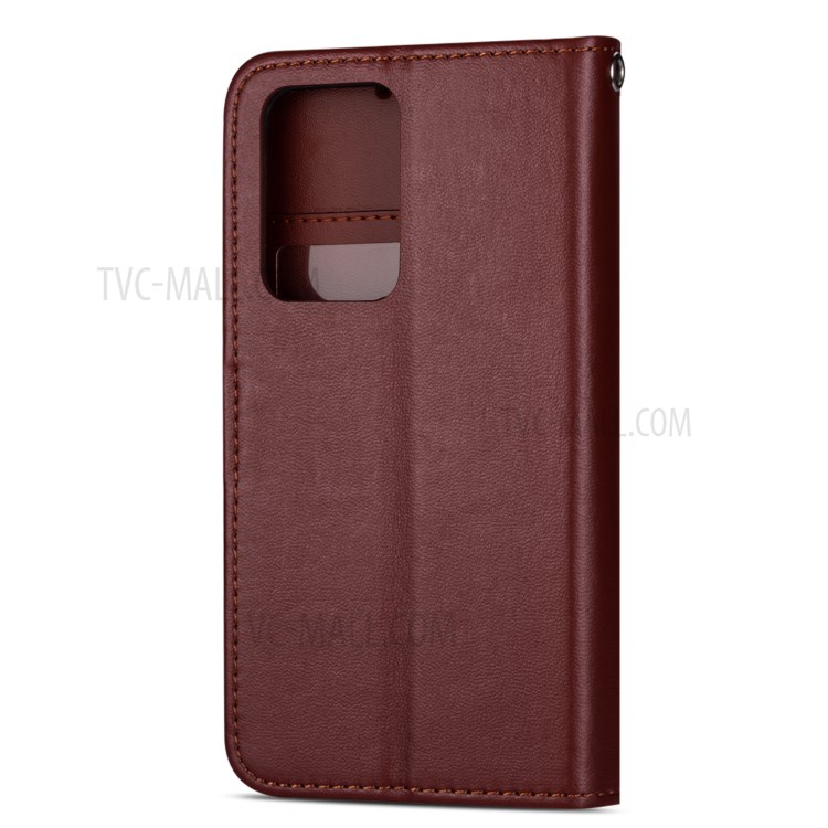 With 9 Card Slots Cell Phone Leather Case for Samsung Galaxy S20 Plus - Brown-6