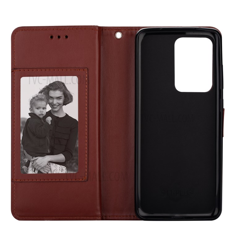 With 9 Card Slots Cell Phone Leather Case for Samsung Galaxy S20 Plus - Brown-7