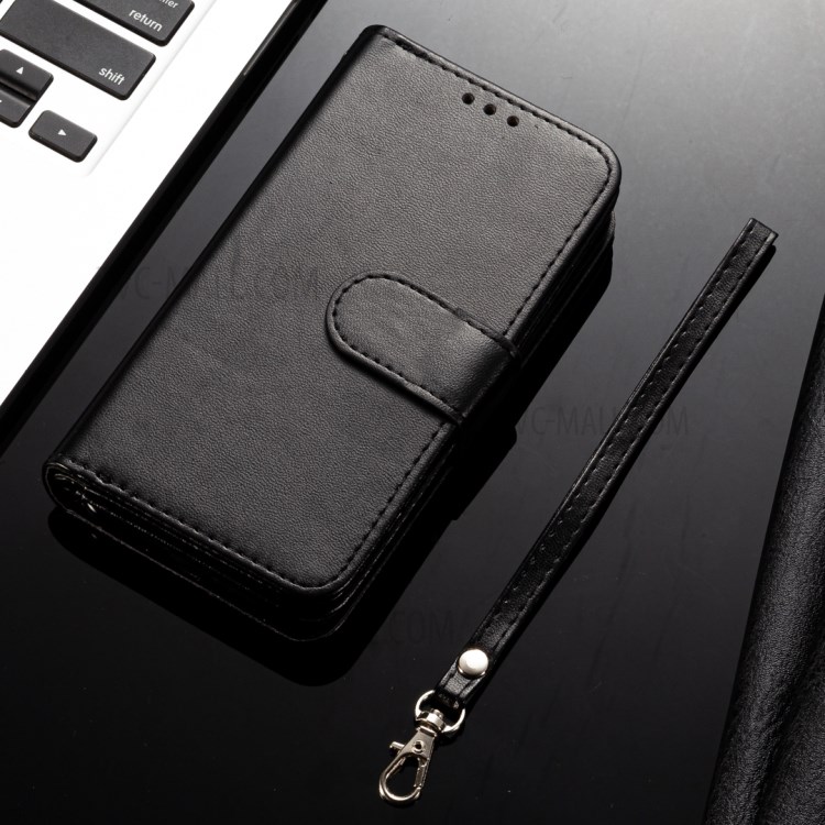 With 9 Card Slots Cell Phone Leather Case for Samsung Galaxy S20 Plus - Black-5