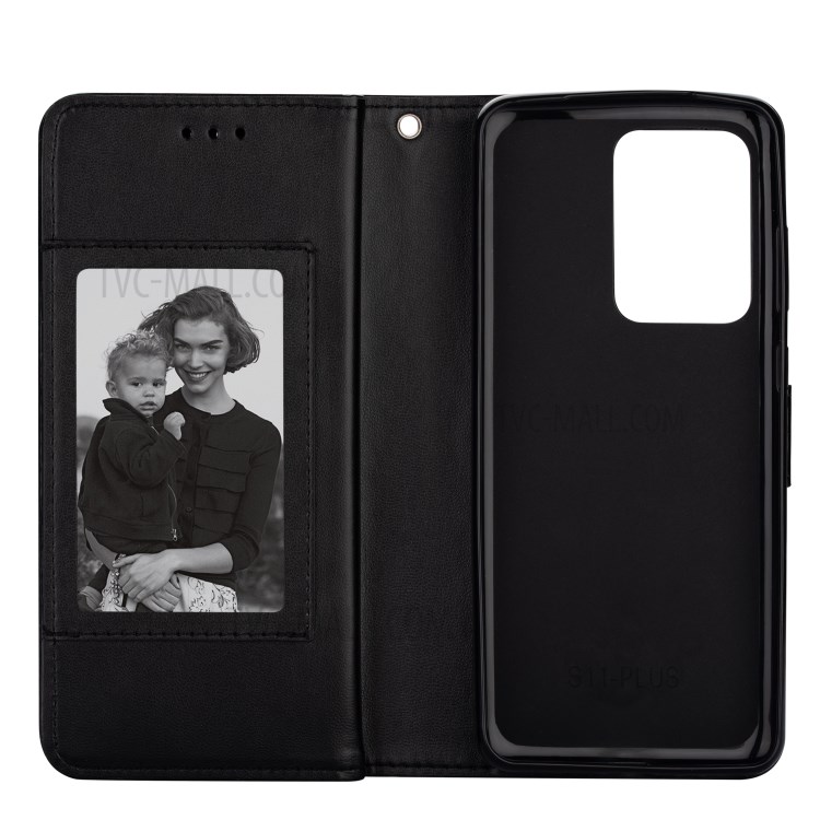 With 9 Card Slots Cell Phone Leather Case for Samsung Galaxy S20 Plus - Black-7