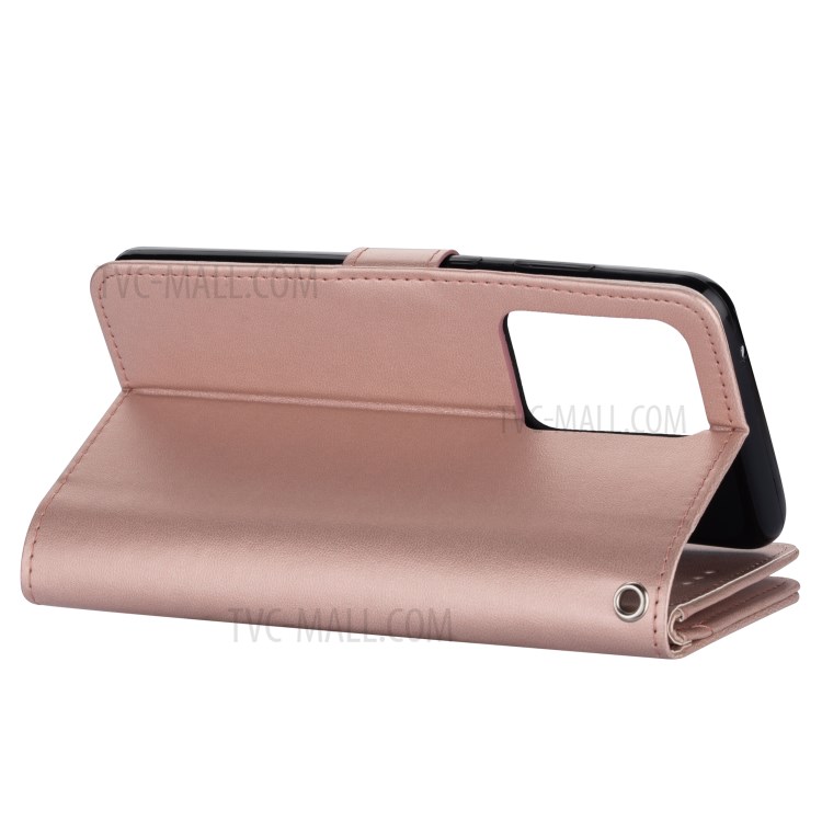 For Samsung Galaxy S20 Detachable 2-in-1 PU Leather Phone Case with 9 Card Slots - Rose Gold-6