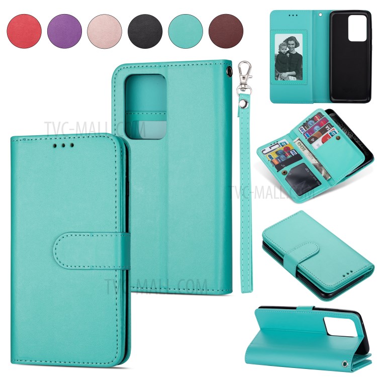 For Samsung Galaxy S20 Ultra Detachable 2-in-1 PU Leather Phone Case with 9 Card Slots - Blue-1