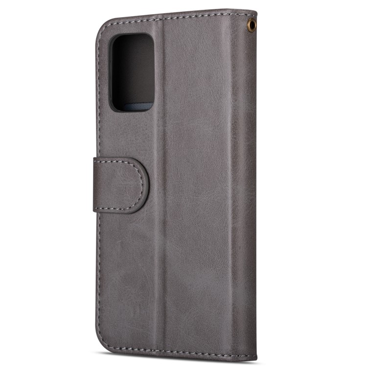 Zipper Pocket Leather with Wallet Shell for Samsung Galaxy S20 - Grey-4