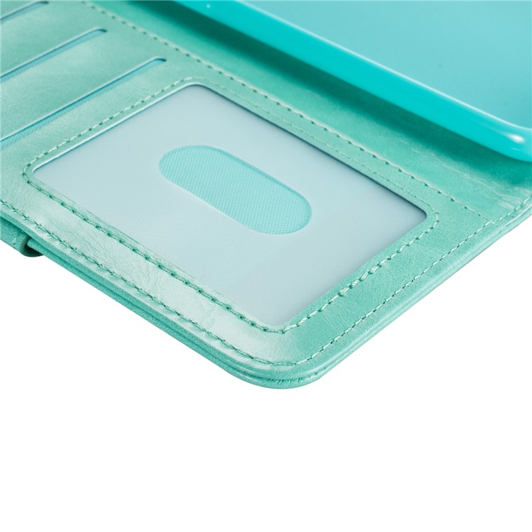 Zipper Pocket Leather with Wallet Shell for Samsung Galaxy S20 - Green-7
