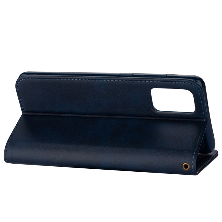 Zipper Pocket Leather with Wallet Shell for Samsung Galaxy S20 - Blue-5