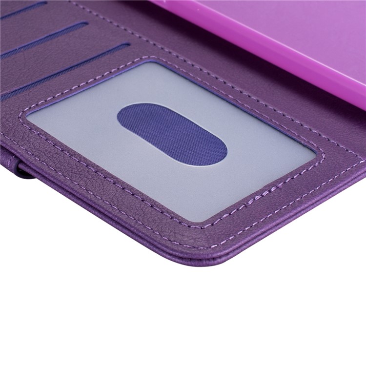Zipper Pocket Leather with Wallet Shell for Samsung Galaxy S20 - Purple-7