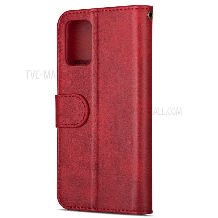 Zipper Pocket Leather Wallet Phone Shell for Samsung Galaxy S20 Ultra - Red-4