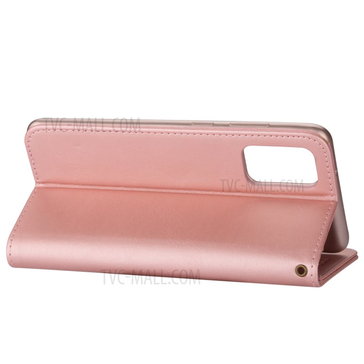 Zipper Pocket Leather Wallet Phone Shell for Samsung Galaxy S20 Ultra - Rose Gold-6
