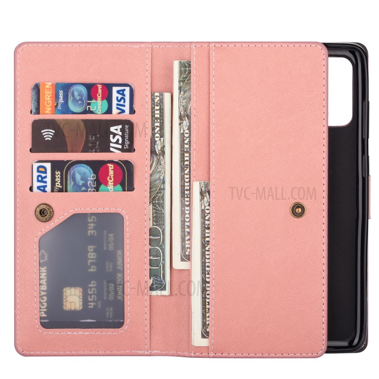 Retro Wallet Leather Stand Mobile Phone Cover for Samsung Galaxy S20 - Pink-5