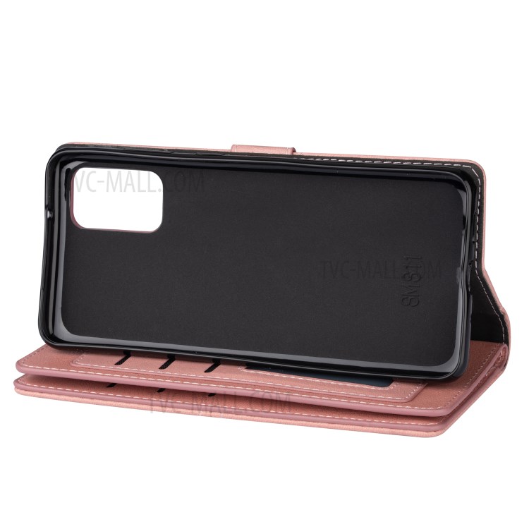 Retro Wallet Leather Stand Mobile Phone Cover for Samsung Galaxy S20 - Pink-6