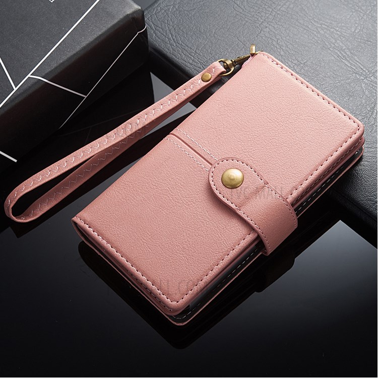 Retro Wallet Leather Stand Mobile Phone Cover for Samsung Galaxy S20 - Pink-9